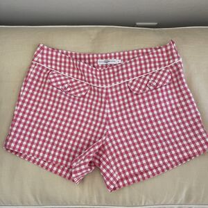 X ACT Barbie pink white Gingham plaid shorts Front Pockets Japan XL US M